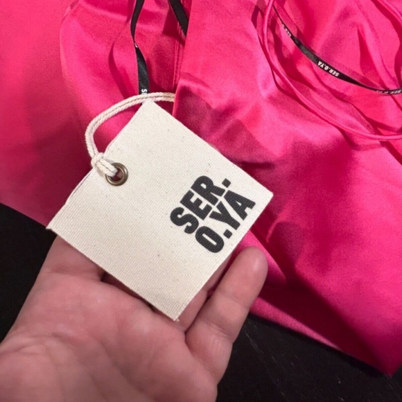 SER.O.YA Celino Maxi Dress Silk Blend Fuchia Purple/Hot Pink Size M - NWT - Picture 13 of 16